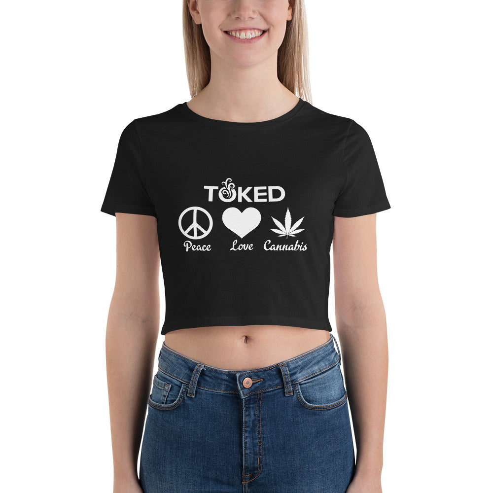 Peace Love Cannabis Crop Top T-Shirt