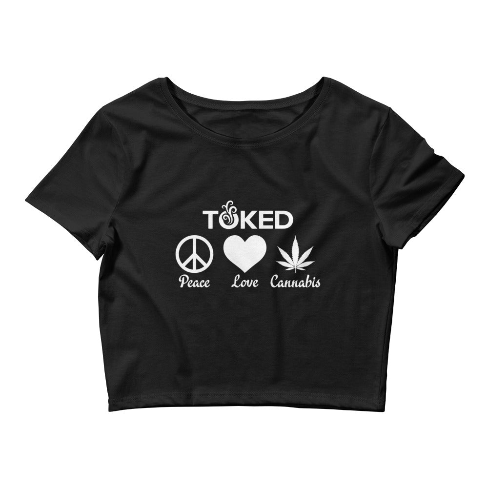 Peace Love Cannabis Crop Top T-Shirt
