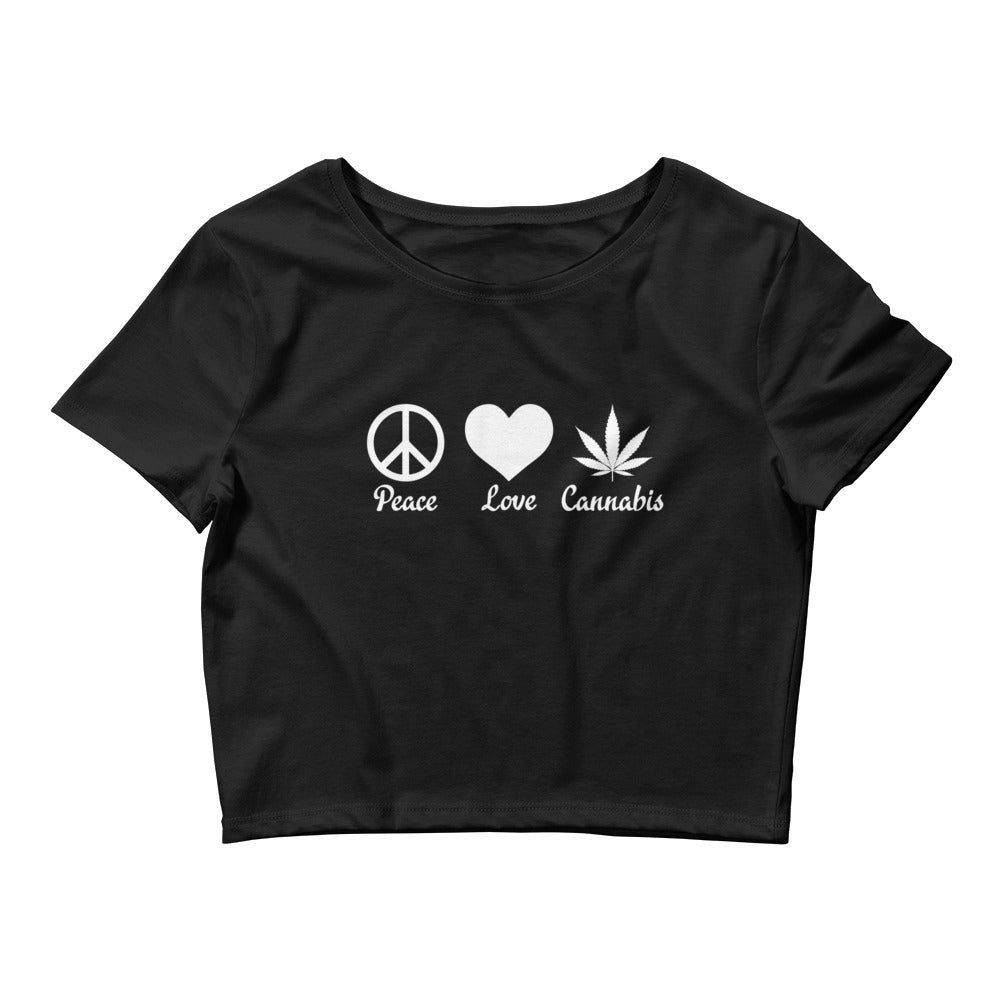 Peace Love Cannabis Crop Top T-Shirt