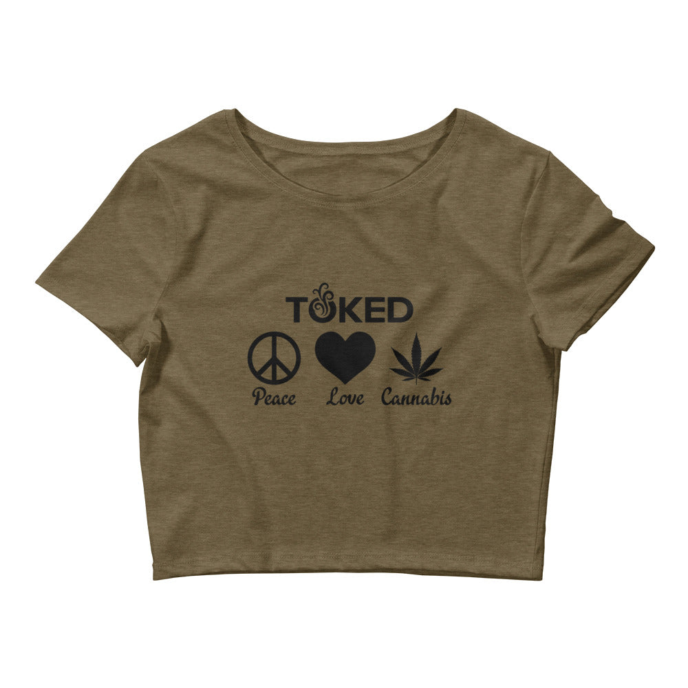 Peace Love Cannabis Crop Top T-Shirt