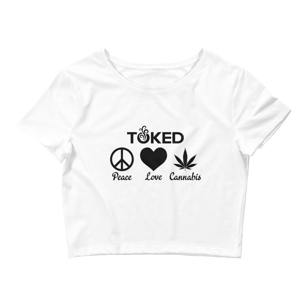 Peace Love Cannabis Crop Top T-Shirt