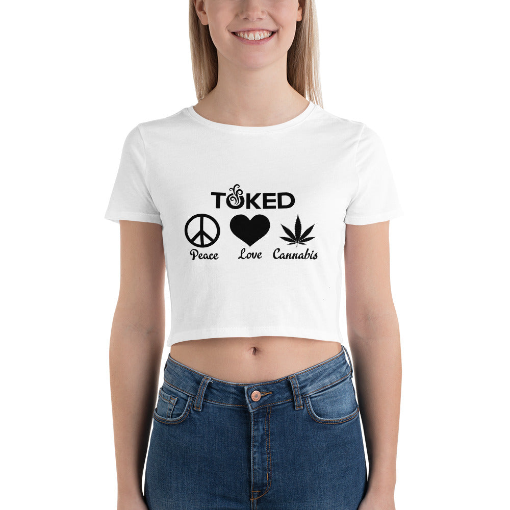 Peace Love Cannabis Crop Top T-Shirt