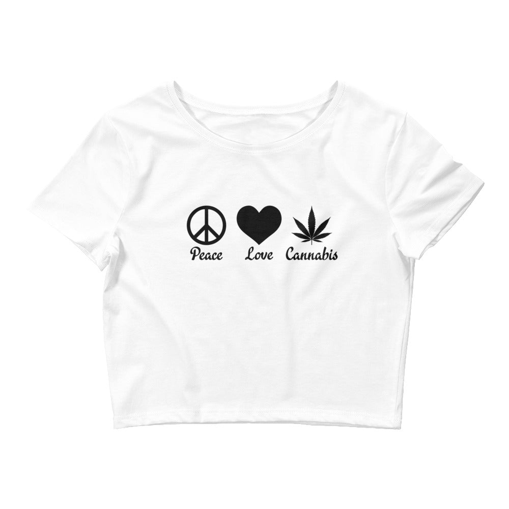 Peace Love Cannabis Crop Top T-Shirt