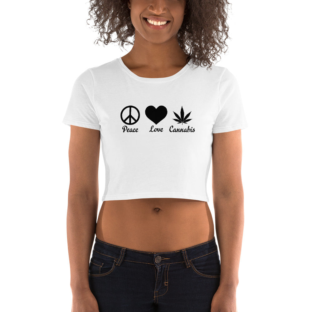 Peace Love Cannabis Crop Top T-Shirt