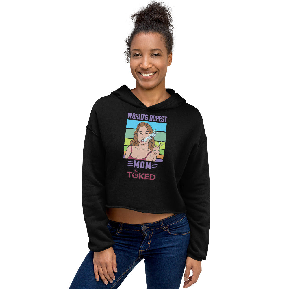 World's Dopest Mom Crop Top Hoodie