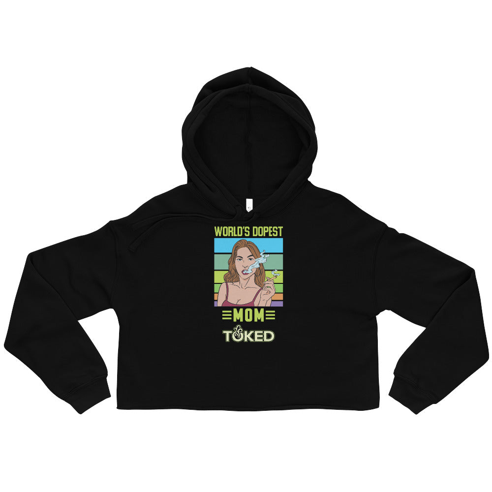 World's Dopest Mom Crop Top Hoodie