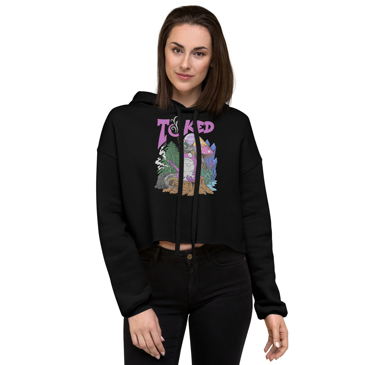 TOKED World Snake Frog Crop Top Hoodie