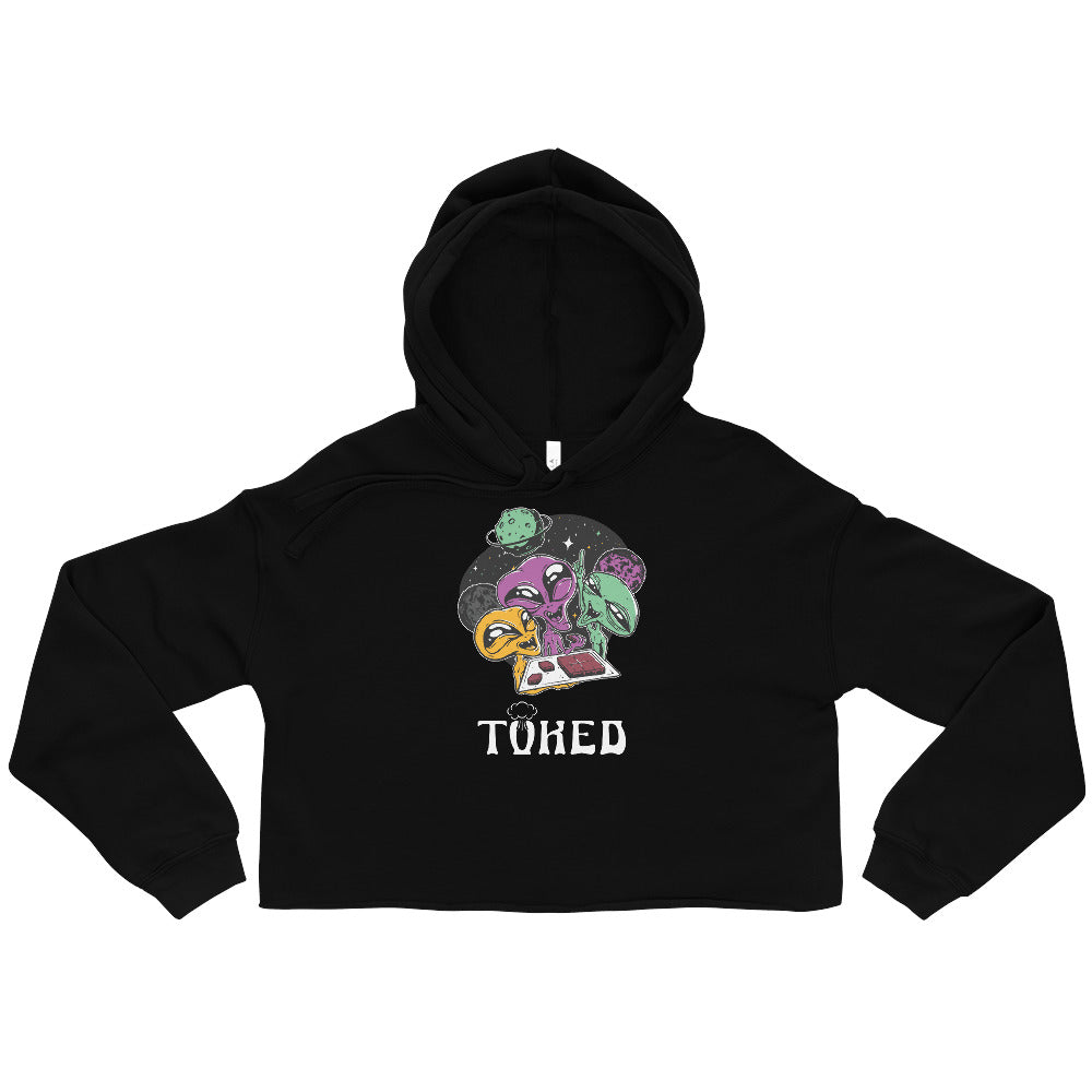 TOKED World Alien Baked Party Crop Top Hoodie