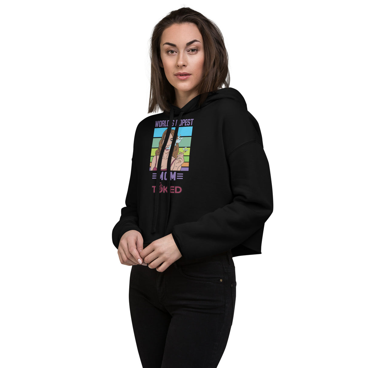 World's Dopest Mom Crop Top Hoodie