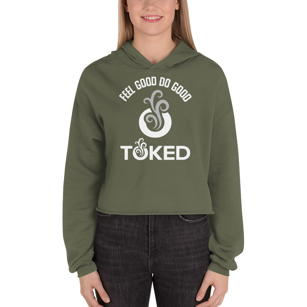 Feel Good Do Good Logo Crop Top Hoodie