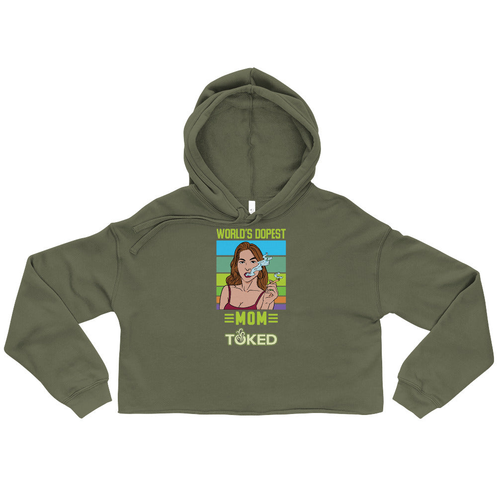 World's Dopest Mom Crop Top Hoodie