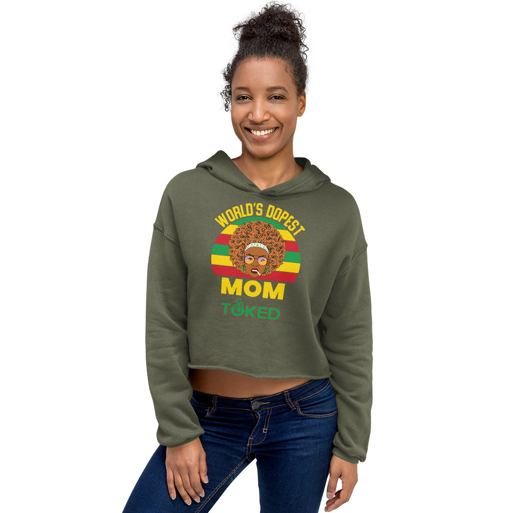 World's Dopest Mom Crop Top Hoodie