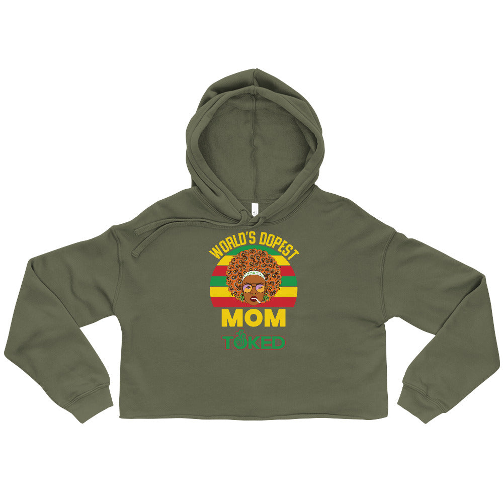 World's Dopest Mom Crop Top Hoodie