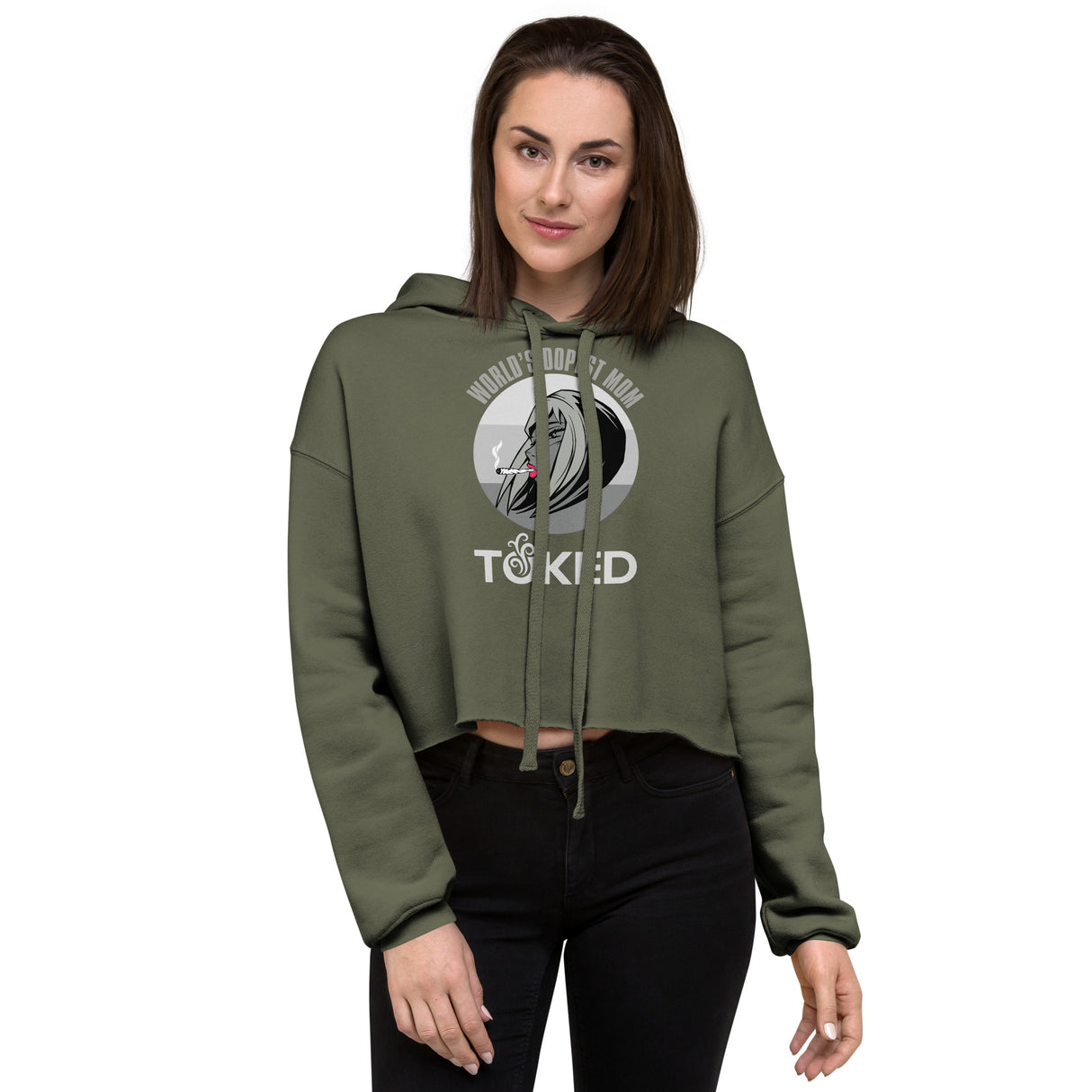 World's Dopest Mom Crop Top Hoodie