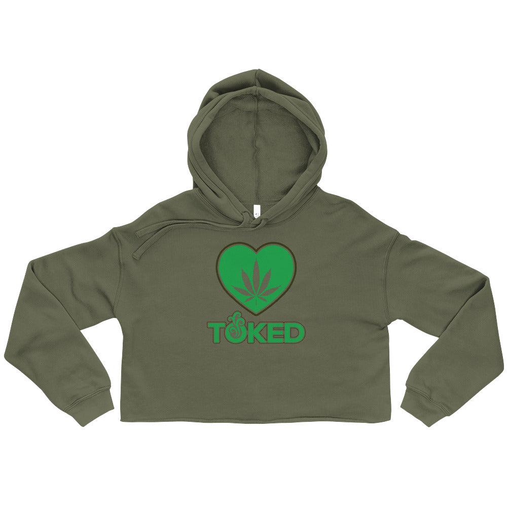 TOKED Heart Leaf Crop Top Hoodie