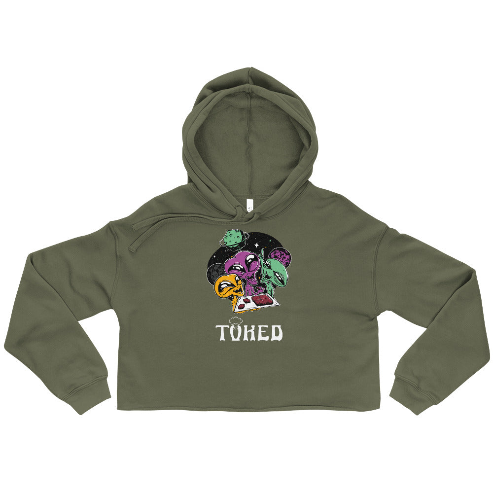 TOKED World Alien Baked Party Crop Top Hoodie
