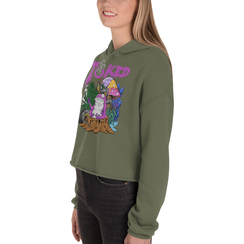 TOKED World Snake Frog Crop Top Hoodie