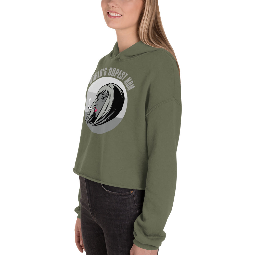 World's Dopest Mom Crop Top Hoodie