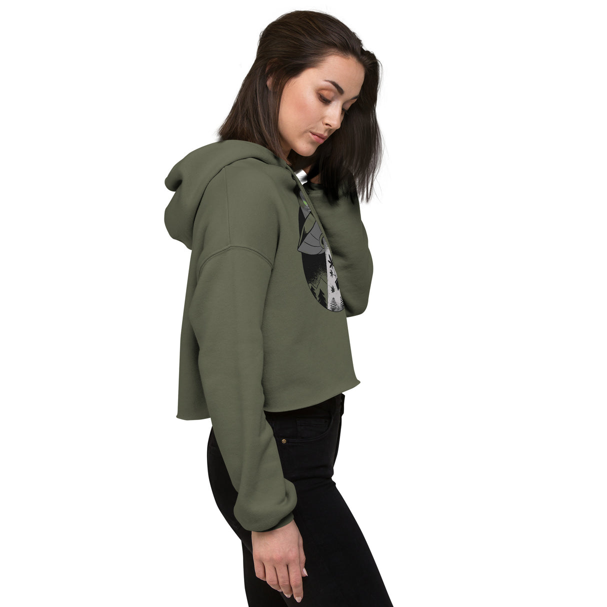 Alien Cropping Crop Top Hoodie