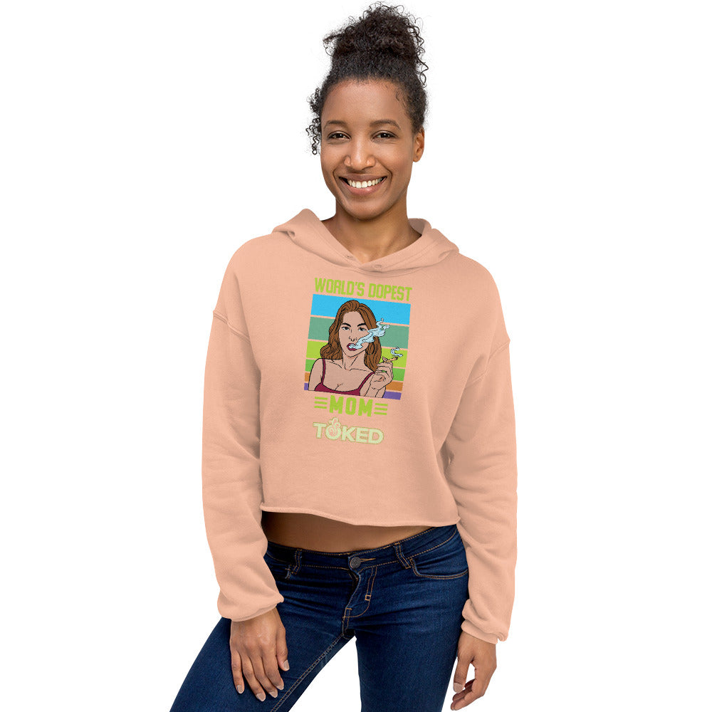 World's Dopest Mom Crop Top Hoodie