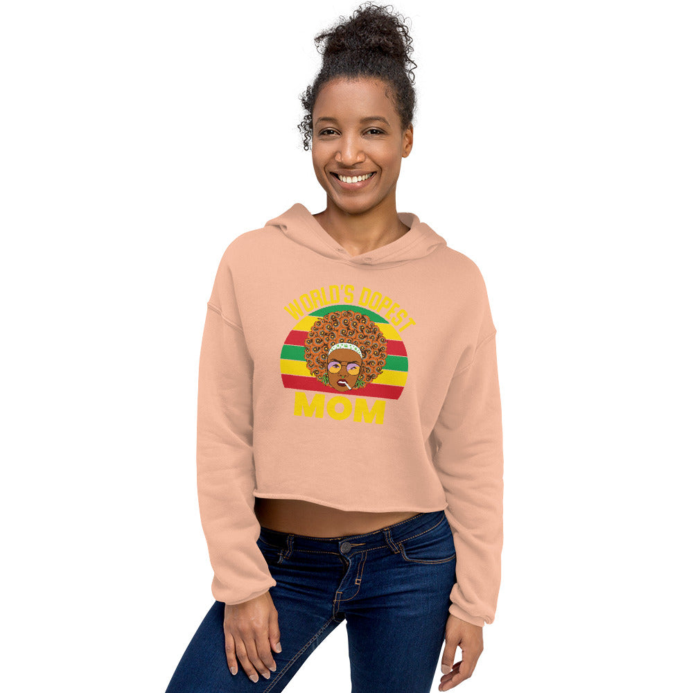 World's Dopest Mom Crop Top Hoodie