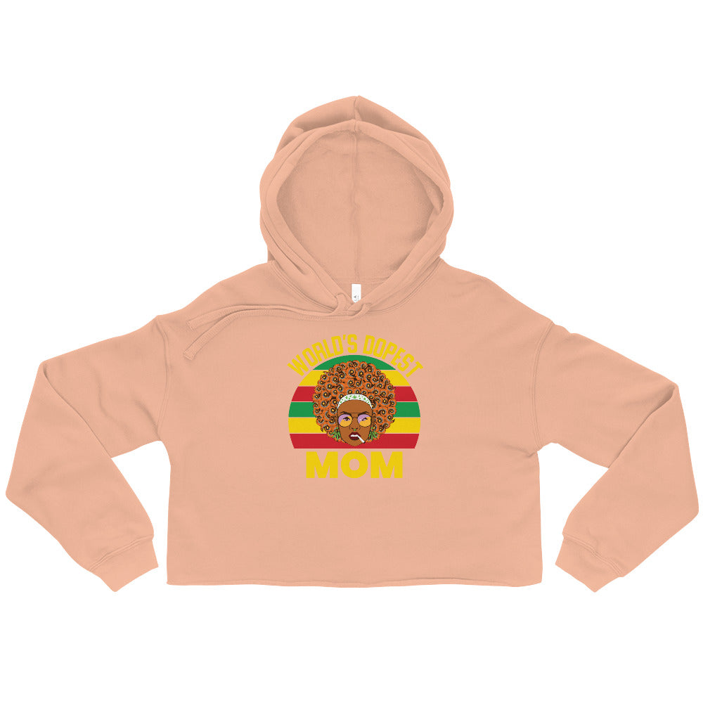 World's Dopest Mom Crop Top Hoodie