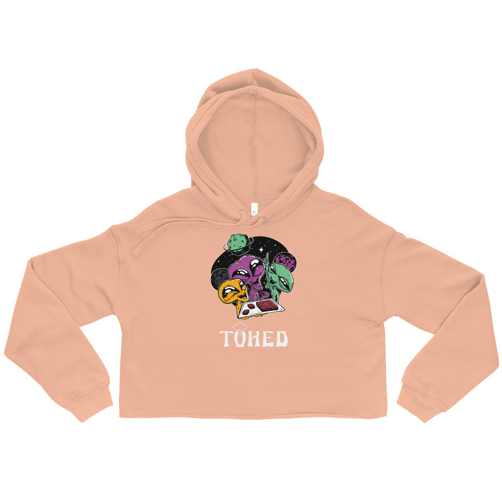 TOKED World Alien Baked Party Crop Top Hoodie