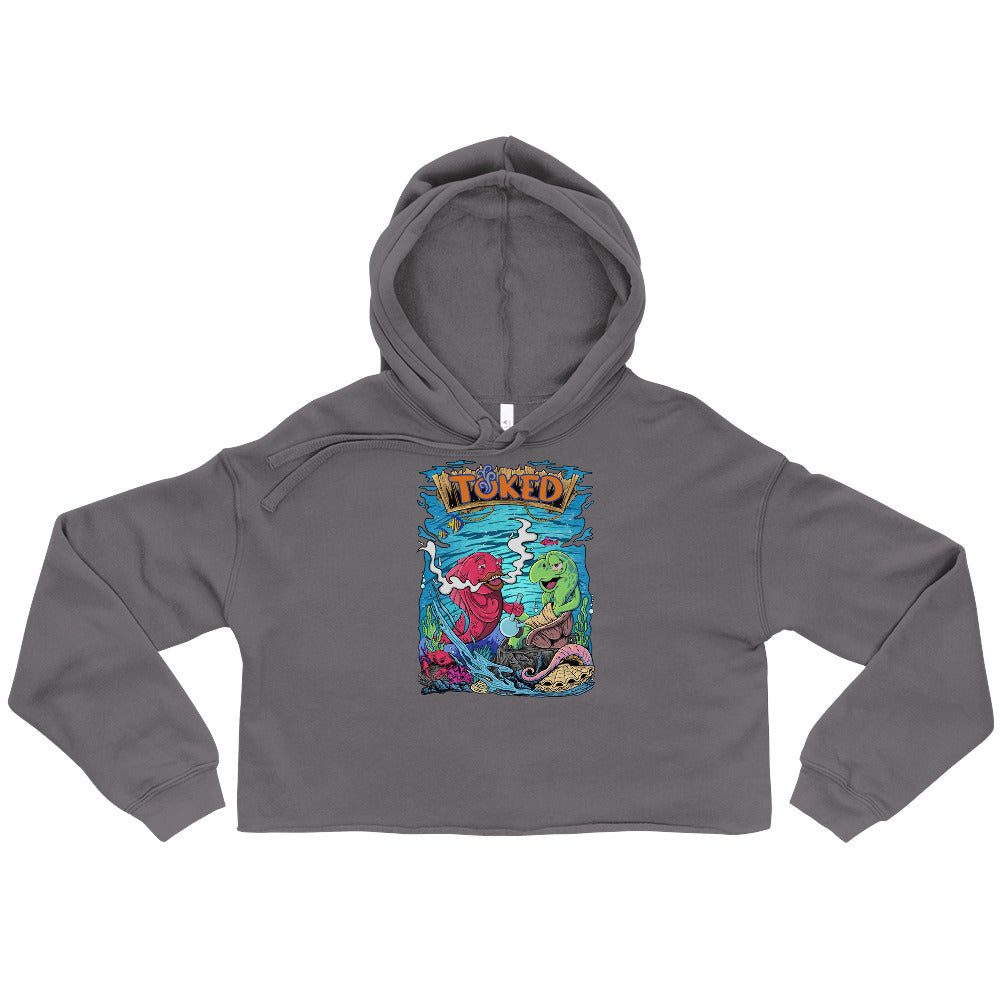 TOKED World Snapper Fish Crop Top Hoodie
