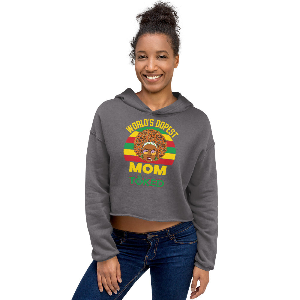 World's Dopest Mom Crop Top Hoodie