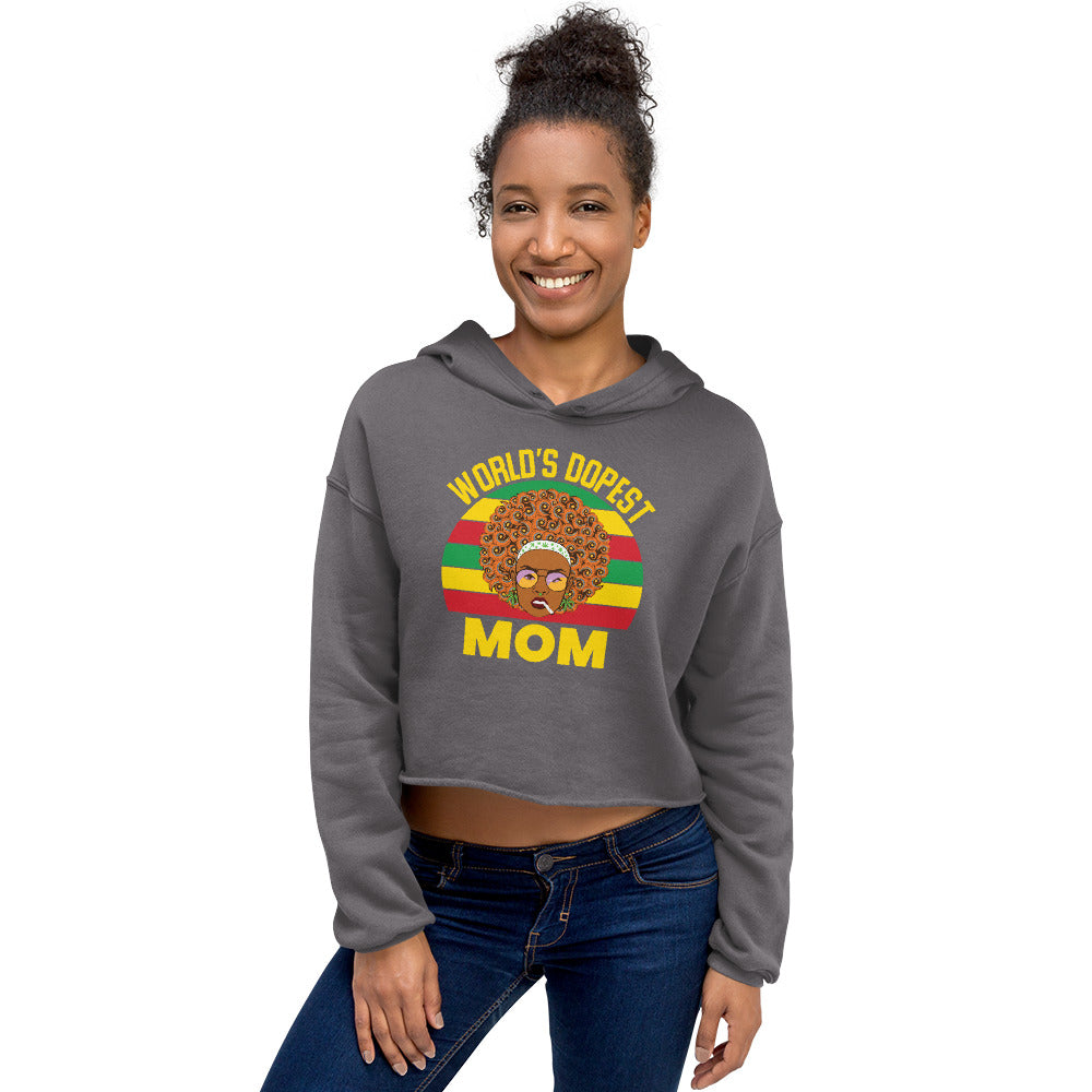 World's Dopest Mom Crop Top Hoodie