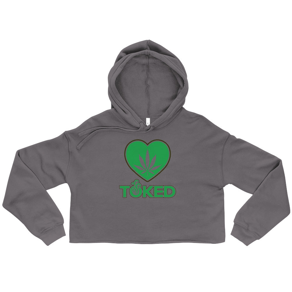 TOKED Heart Leaf Crop Top Hoodie