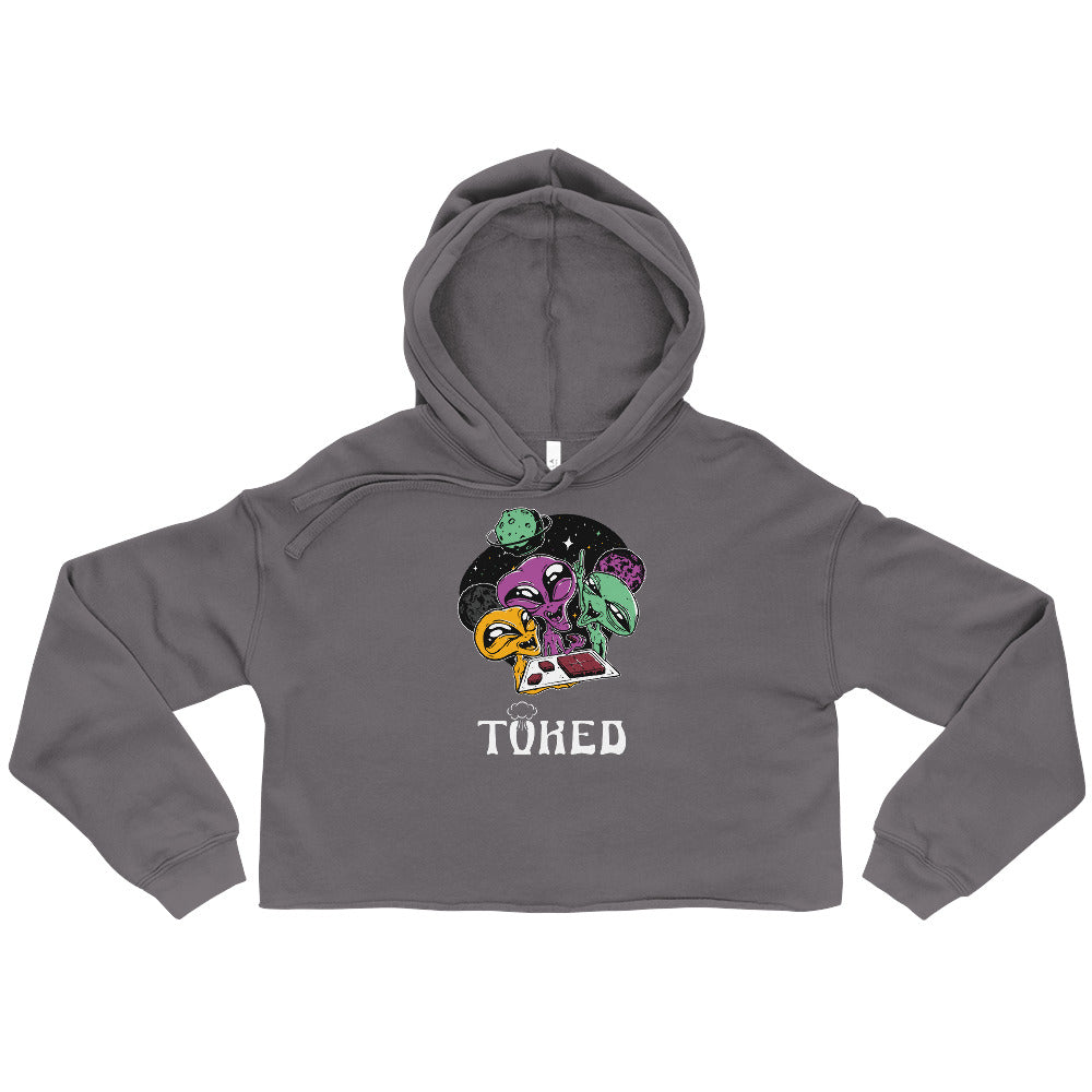 TOKED World Alien Baked Party Crop Top Hoodie