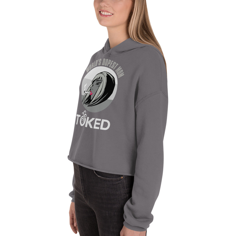 World's Dopest Mom Crop Top Hoodie