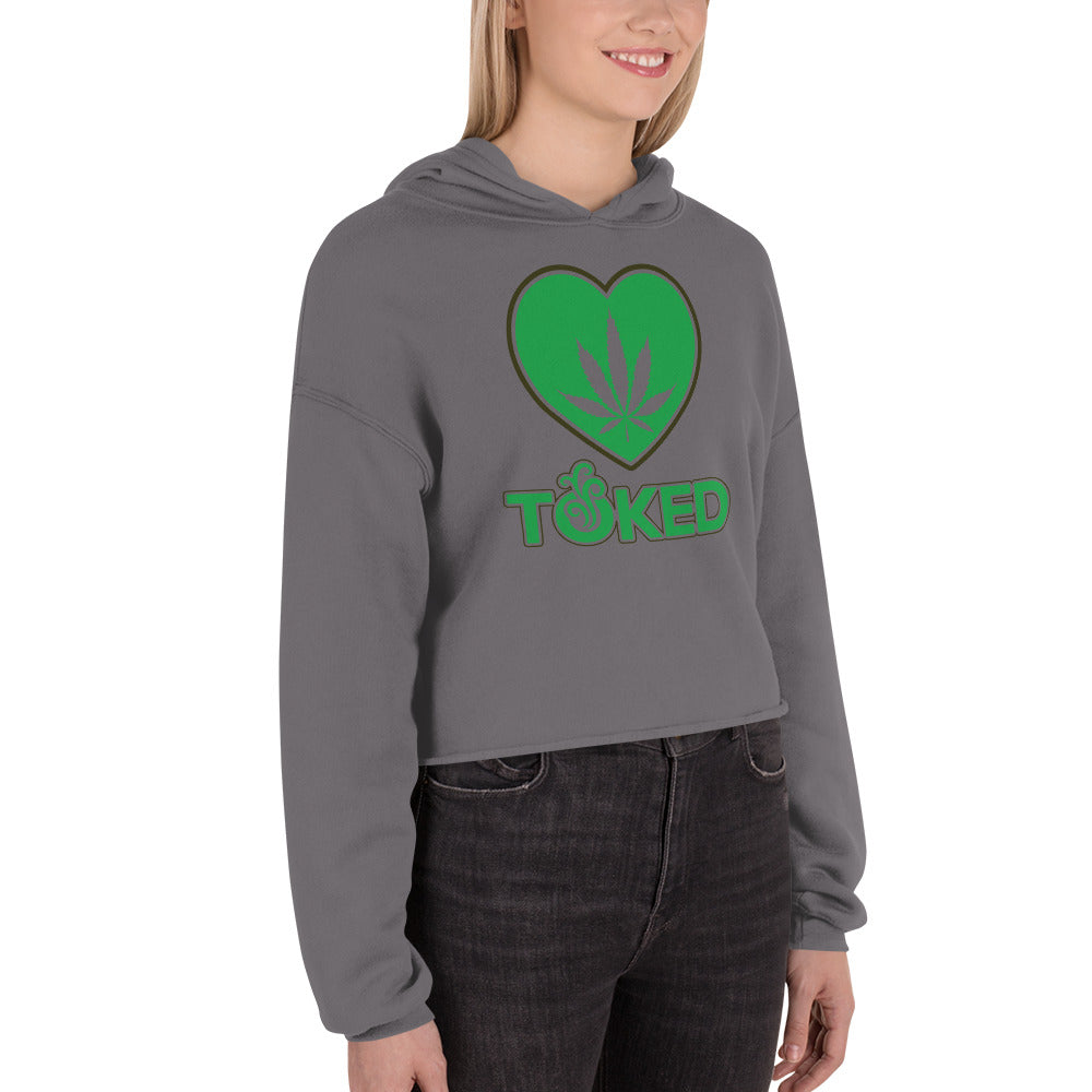 TOKED Heart Leaf Crop Top Hoodie