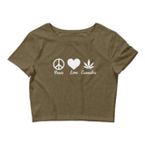 Peace Love Cannabis Crop Top T-Shirt