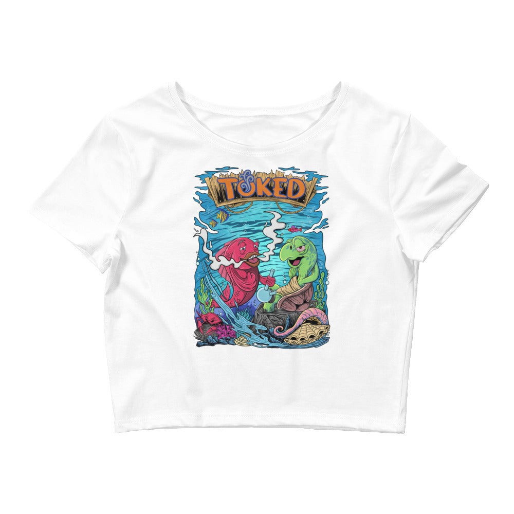 TOKED World Snapper Fish Crop Top T-Shirt